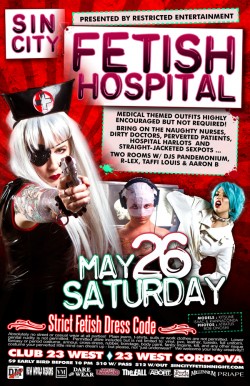 Sin City Fetish Hospital 2012 flyer design by Isaac Terpstra